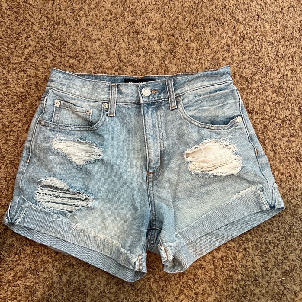 Aeropostale Light Blue Ripped Jean Shorts